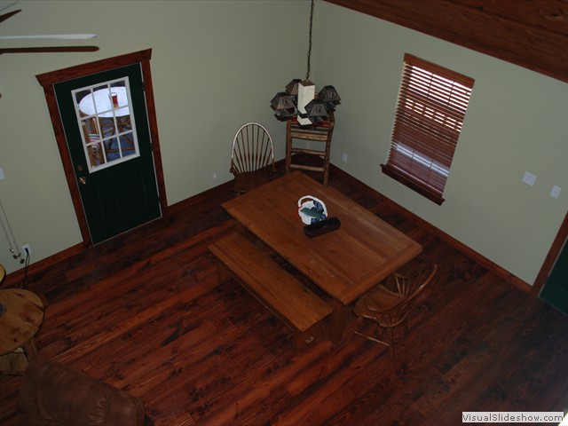 Overhead view of dining nook.<br/>
